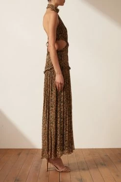 Shona Joy DRESSES PALOMA HIGH NECK CUT OUT MIDI DRESS