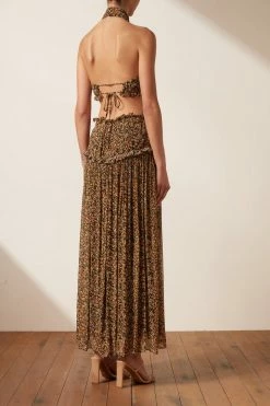 Shona Joy DRESSES PALOMA HIGH NECK CUT OUT MIDI DRESS