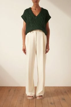 Shona Joy EVA CABLE VEST - ROSEMARY