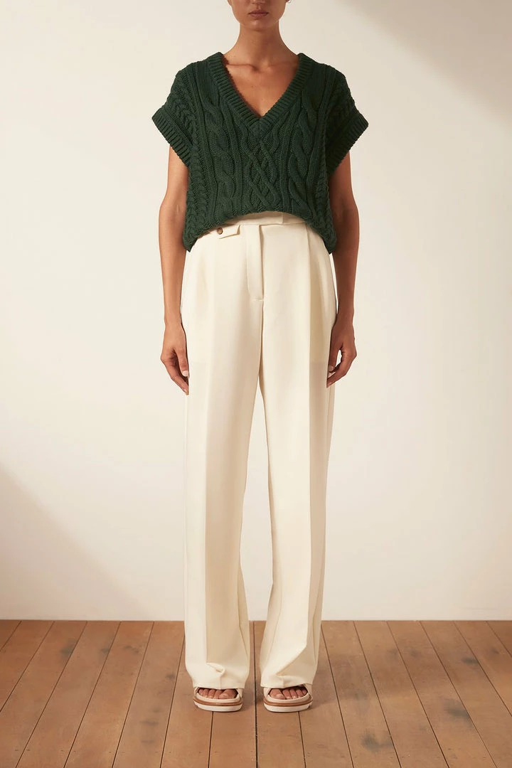 Shona Joy EVA CABLE VEST - ROSEMARY