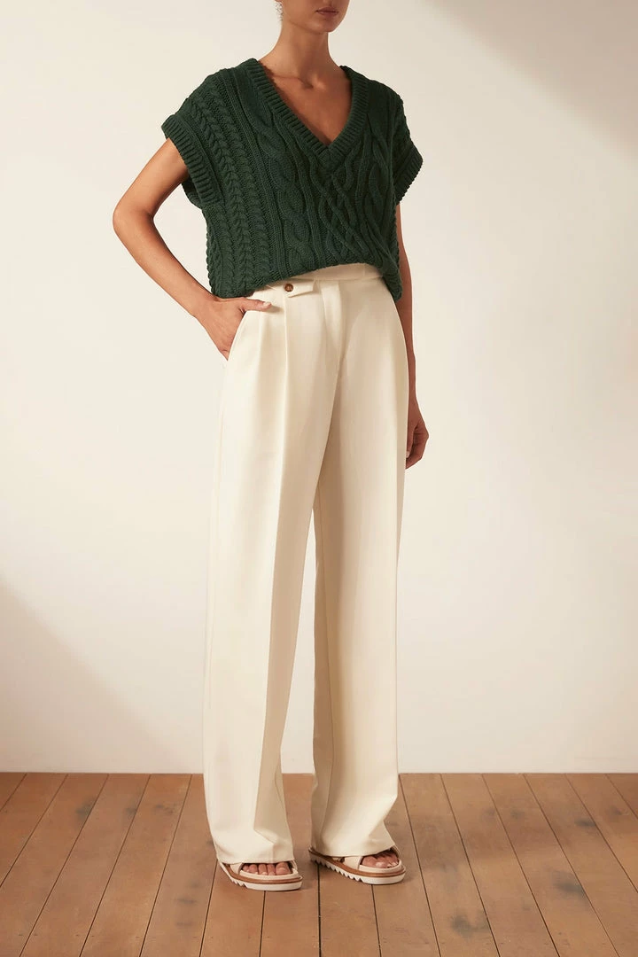 Shona Joy EVA CABLE VEST - ROSEMARY