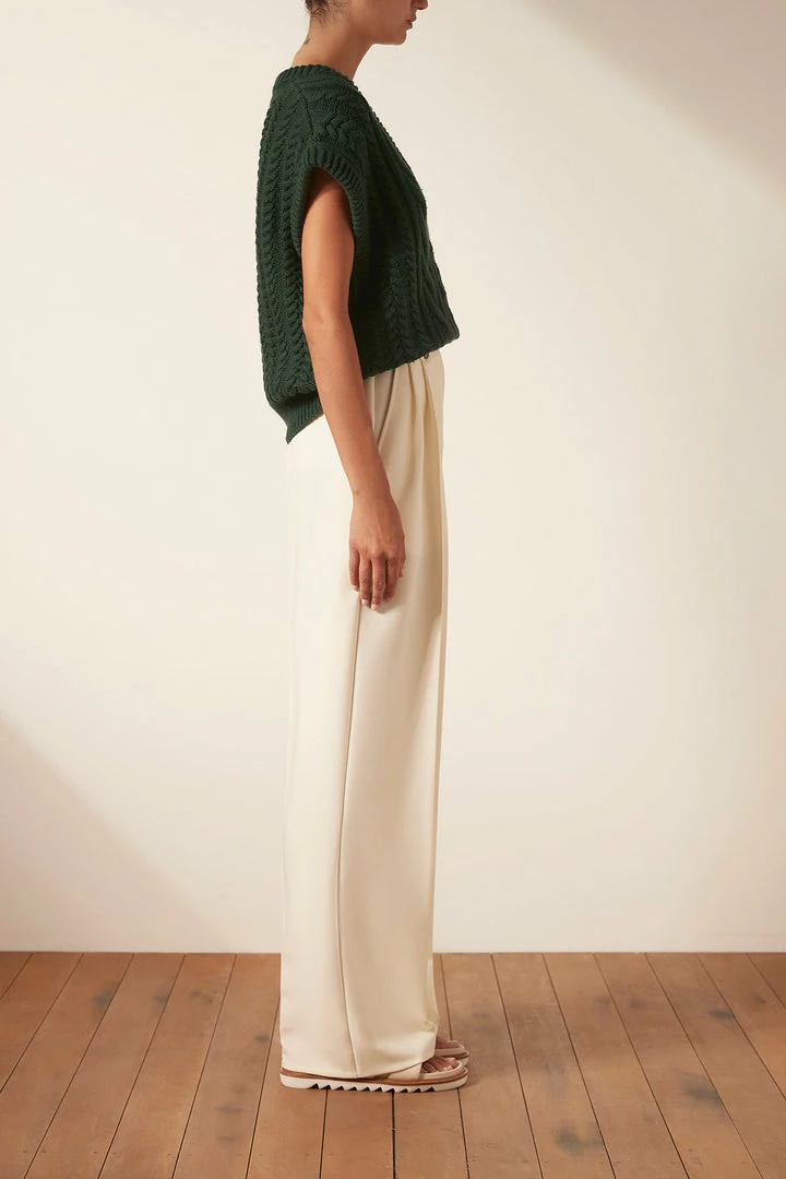 Shona Joy EVA CABLE VEST - ROSEMARY