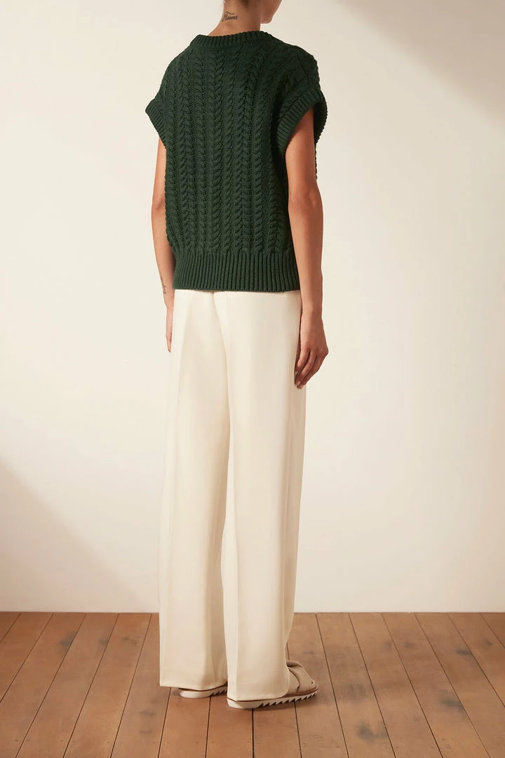 Shona Joy EVA CABLE VEST - ROSEMARY