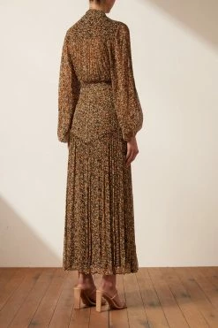 Shona Joy PALOMA BUTTON UP RUCHED MIDI DRESS DRESSES