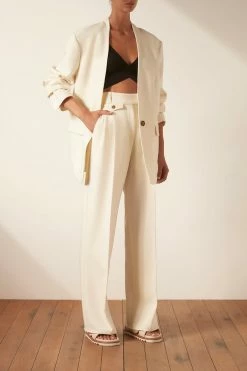 Shona Joy IRENA COLLARLESS OVERSIZED BLAZER - CREAM