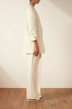 Shona Joy IRENA COLLARLESS OVERSIZED BLAZER - CREAM