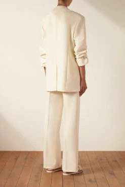 Shona Joy IRENA COLLARLESS OVERSIZED BLAZER - CREAM