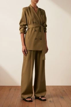 Shona Joy SARA DOUBLE BREASTED BLAZER - TAPENADE