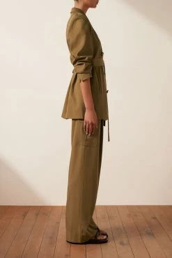 Shona Joy SARA DOUBLE BREASTED BLAZER - TAPENADE