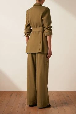 Shona Joy SARA DOUBLE BREASTED BLAZER - TAPENADE