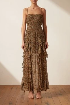 Shona Joy DRESSES PALOMA RUCHED FRILL MAXI DRESS