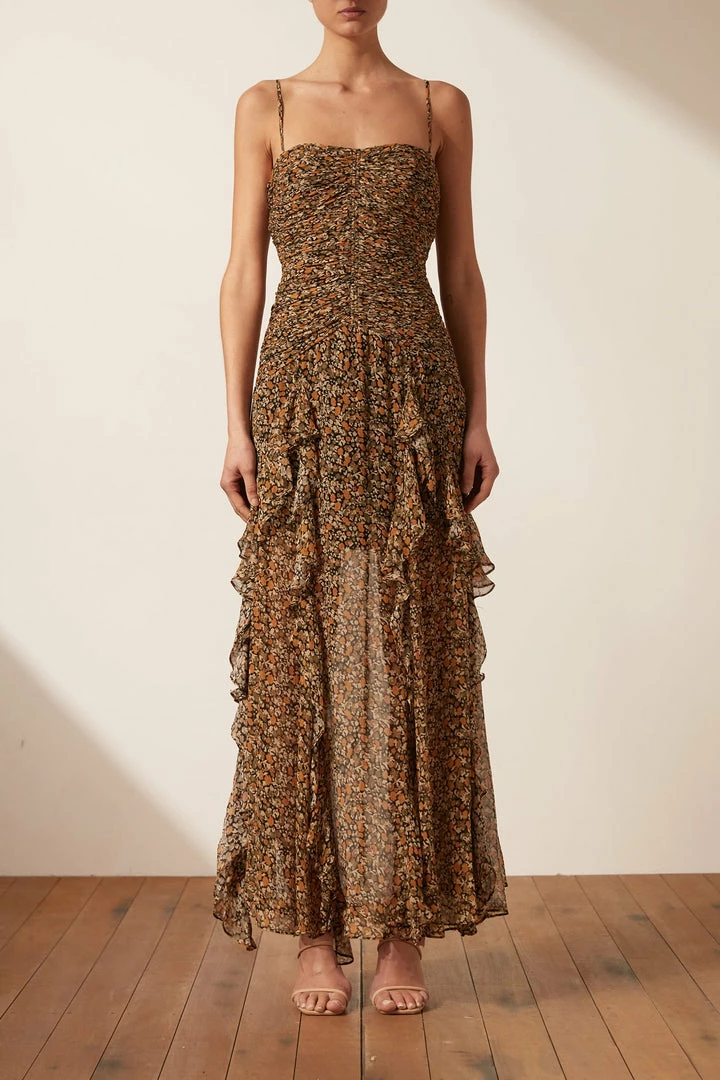 Shona Joy DRESSES PALOMA RUCHED FRILL MAXI DRESS