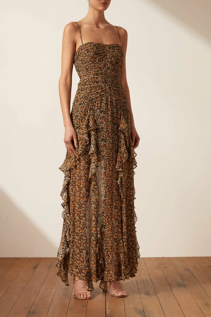 Shona Joy DRESSES PALOMA RUCHED FRILL MAXI DRESS