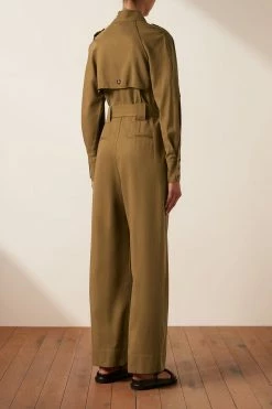 Shona Joy SARA HIGH NECK BOILER SUIT - TAPENADE JUMPSUITS