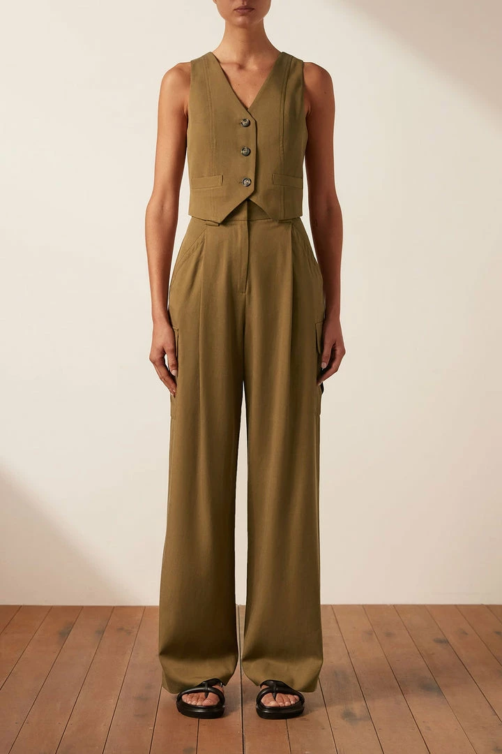 Shona Joy SARA UTILITY RELAXED PANT - TAPENADE