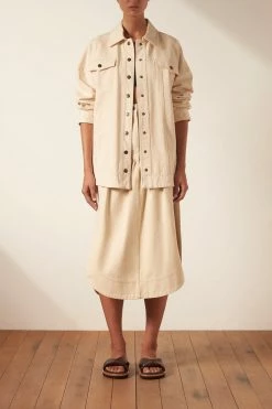 Shona Joy SIERRA CURVED HEM JACKET - CREAM