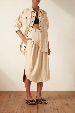 Shona Joy SIERRA CURVED HEM JACKET - CREAM