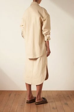 Shona Joy SIERRA CURVED HEM JACKET - CREAM