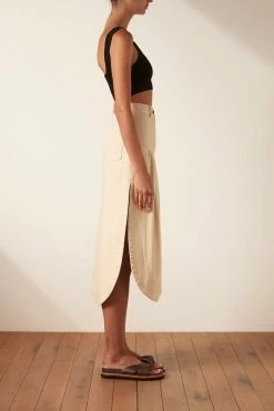 Shona Joy SIERRA PETAL MIDI SKIRT - CREAM SKIRTS