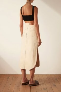 Shona Joy SIERRA PETAL MIDI SKIRT - CREAM SKIRTS