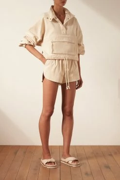 Shona Joy TOPS HOLLY DRAWSTRING ANORAK TOP - CREAM