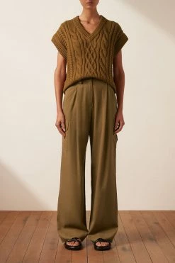 Shona Joy EVA CABLE VEST - TAPENADE