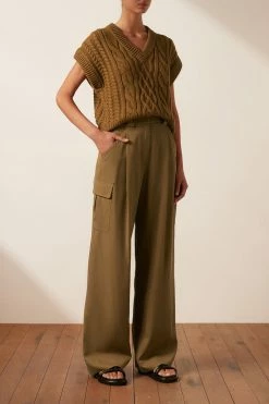 Shona Joy EVA CABLE VEST - TAPENADE