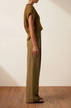 Shona Joy EVA CABLE VEST - TAPENADE