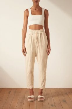 Shona Joy HOLLY DROP CROTCH PANT - CREAM SHORTS & PANTS