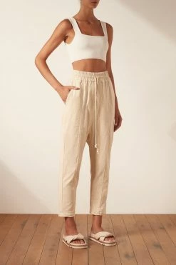 Shona Joy HOLLY DROP CROTCH PANT - CREAM SHORTS & PANTS