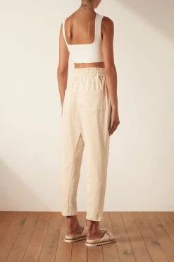 Shona Joy HOLLY DROP CROTCH PANT - CREAM SHORTS & PANTS