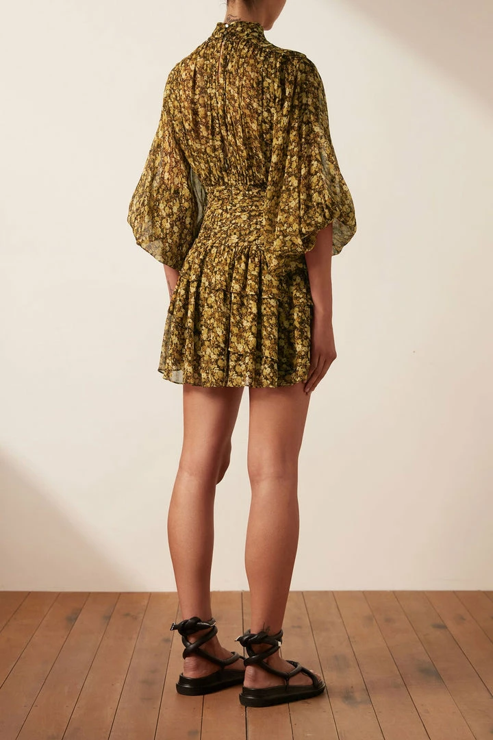 Shona Joy CARMELA LONG SLEEVE RUCHED MINI DRESS DRESSES