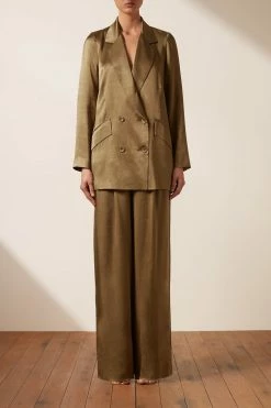 Shona Joy THALIA DOUBLE BREASTED BLAZER - CUMIN TOPS