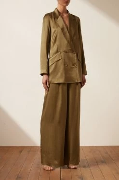 Shona Joy THALIA DOUBLE BREASTED BLAZER - CUMIN TOPS