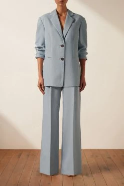 Shona Joy IRENA OVERSIZED TAILORED BLAZER - CHALK BLUE