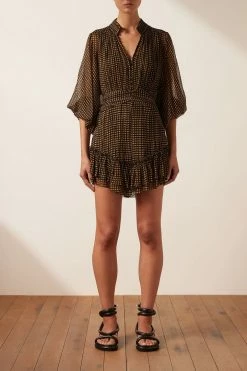 Shona Joy DRESSES SOFIA BUTTON UP RUCHED MINI DRESS