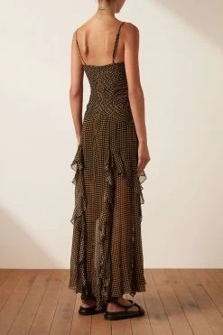 Shona Joy SOFIA RUCHED FRILL MAXI DRESS DRESSES