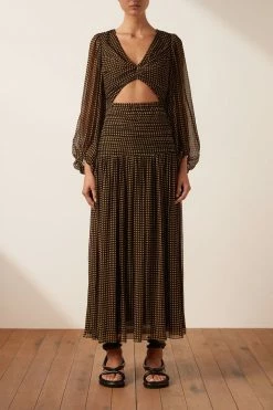 Shona Joy DRESSES SOFIA RUCHED CUT OUT MIDI DRESS