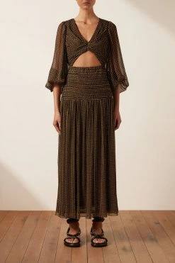 Shona Joy DRESSES SOFIA RUCHED CUT OUT MIDI DRESS