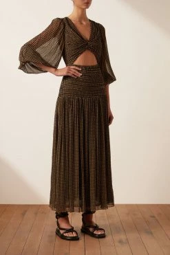 Shona Joy DRESSES SOFIA RUCHED CUT OUT MIDI DRESS