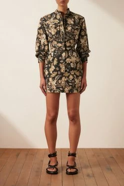 Shona Joy DRESSES PALERMO LINEN PANELLED MINI DRESS