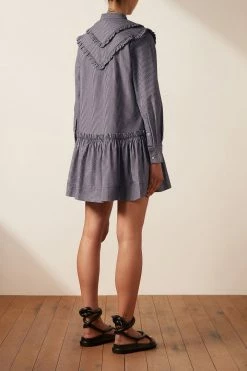 Shona Joy GRETA CHEVRON FRILL MINI DRESS DRESSES