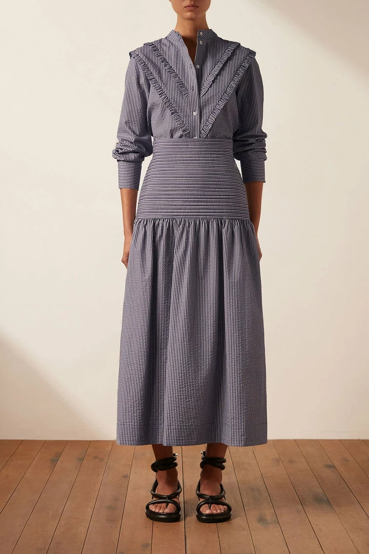 Shona Joy GRETA PIN TUCK MIDI SKIRT