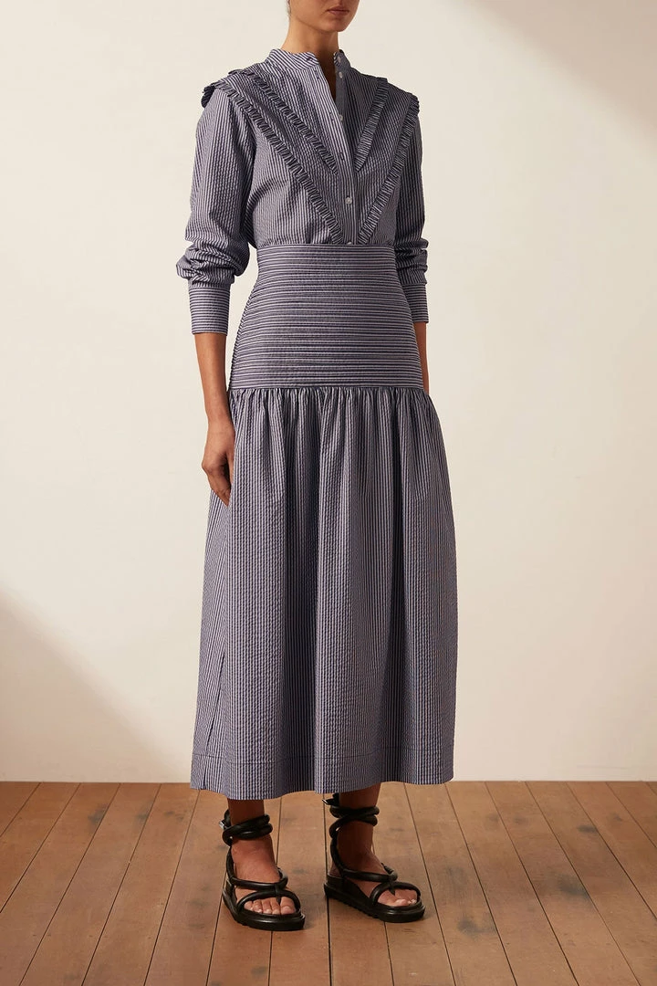 Shona Joy GRETA PIN TUCK MIDI SKIRT