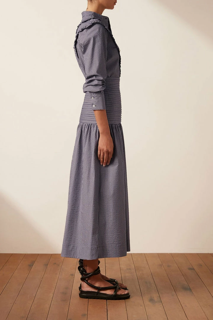 Shona Joy GRETA PIN TUCK MIDI SKIRT