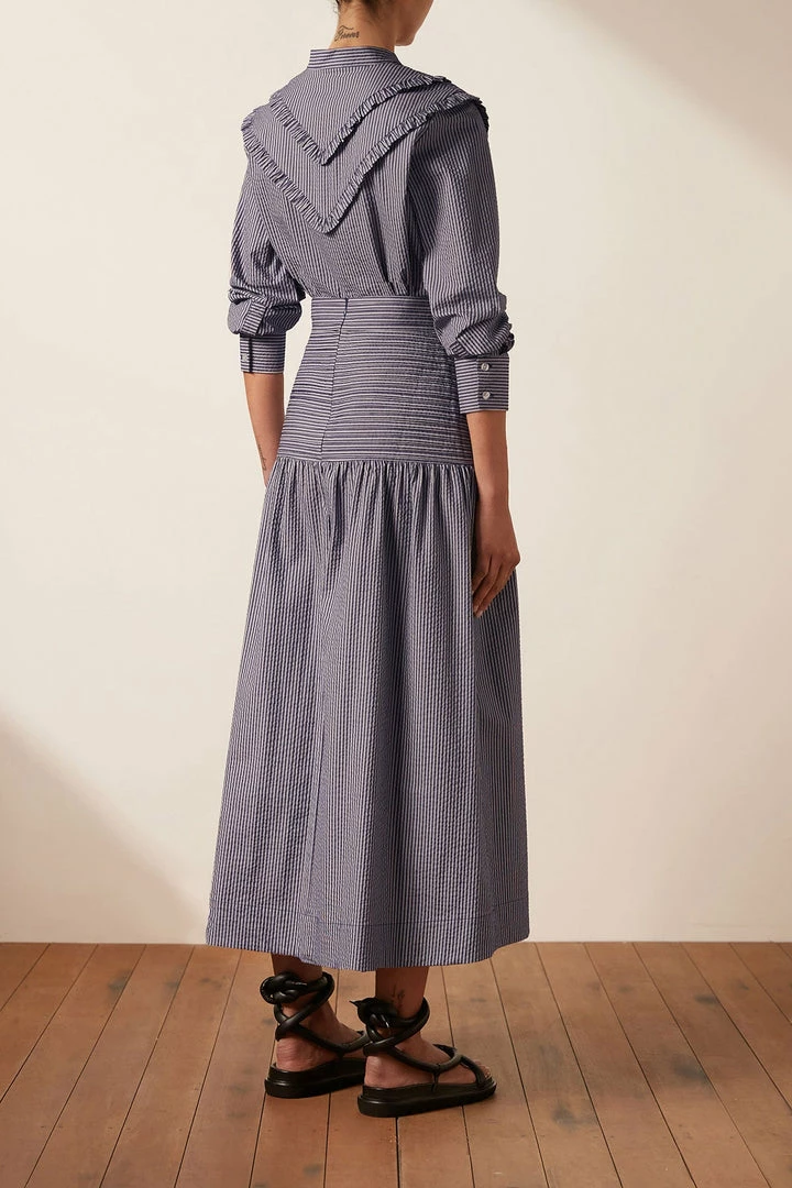 Shona Joy GRETA PIN TUCK MIDI SKIRT