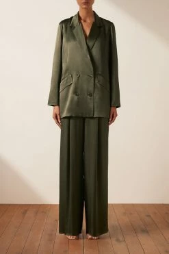 Shona Joy GIORGIA DOUBLE BREASTED BLAZER - FOREST TOPS