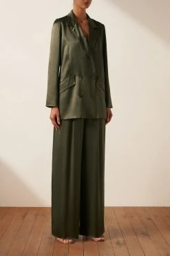 Shona Joy GIORGIA DOUBLE BREASTED BLAZER - FOREST TOPS