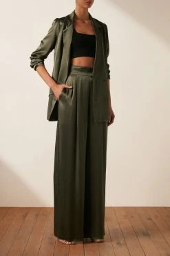 Shona Joy GIORGIA DOUBLE BREASTED BLAZER - FOREST TOPS