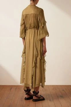 Shona Joy DRESSES ELEONORA DRAWSTRING FRILL MIDI DRESS